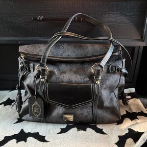 Dooney & Bourke Black and Gray Patterned Briefcase